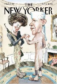 Controversial satirical New Yorker cover showing Barack Obama as a Muslim and his wife as a terrorist was denounced Monday by Mr. Obama's campaign as 'tasteless and offensive'