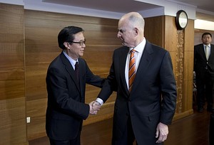 BEIJING, CHINA - APRIL 10: California Governor...