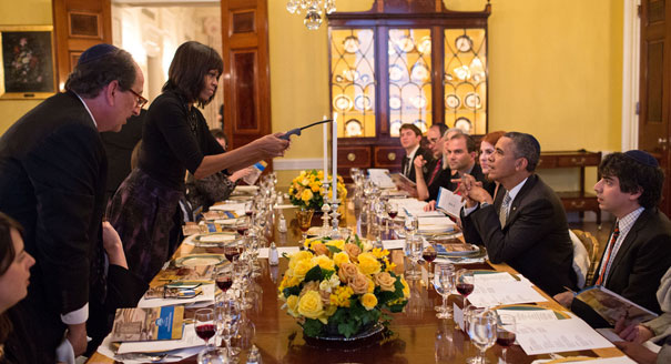 The Obamas host a Seder at the White House. | White House photo