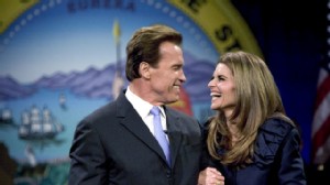 PHOTO: Governor Arnold Schwarzenegger smiles at his wife Maria Shriver after being sworn into office, Jan. 5, 2007 in Sacramento, Calif.