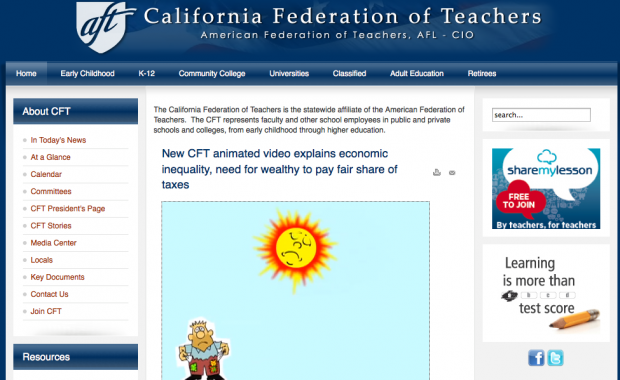 Calif. Teachers Union Releases Cartoon Video Featuring The Rich Urinating on the Poor
